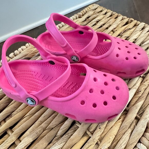 Crocs Shayna Mary Jane Pink Slip On Clogs Youth 3 Women's 5 Casual Shoe - Picture 3 of 5